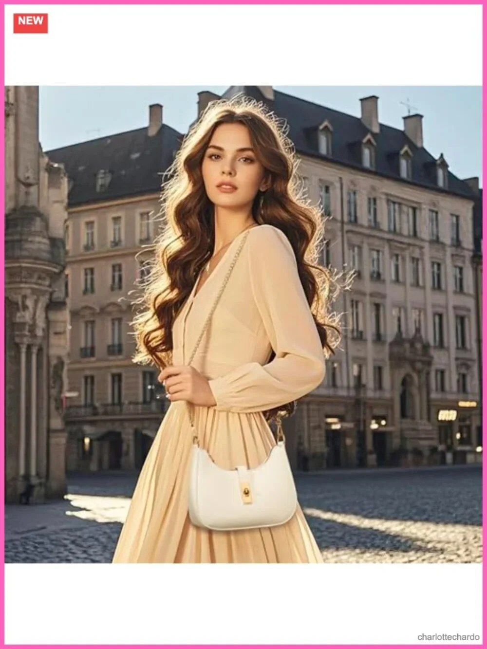 Vegan Leather Hobo Shoulder Bag Crossbody Purse with Zipper Detachable Chain